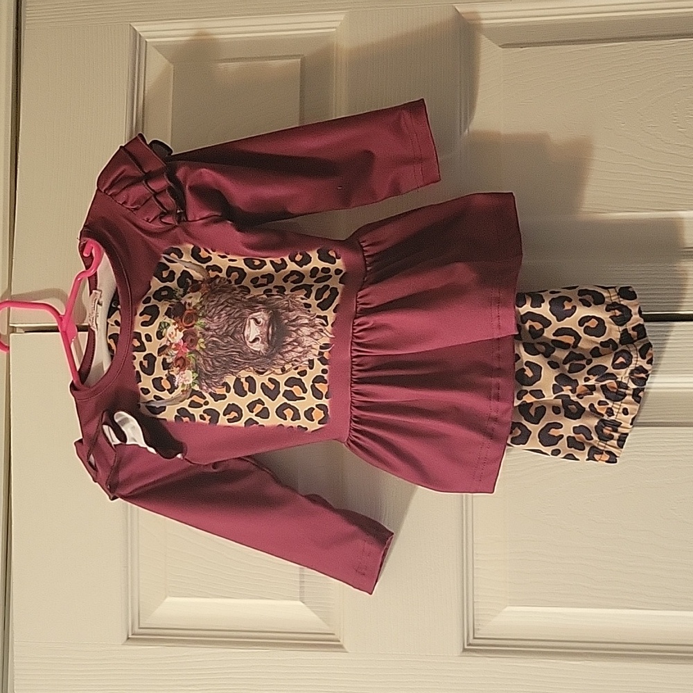 Toddler cow outfit maroon